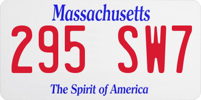 MA license plate 295SW7