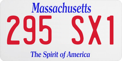 MA license plate 295SX1