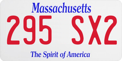 MA license plate 295SX2