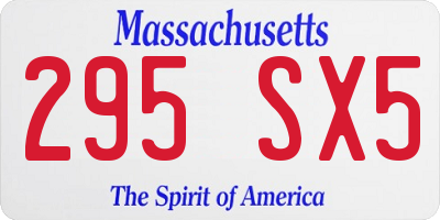 MA license plate 295SX5