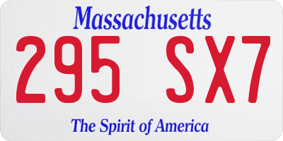 MA license plate 295SX7
