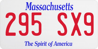 MA license plate 295SX9