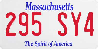 MA license plate 295SY4