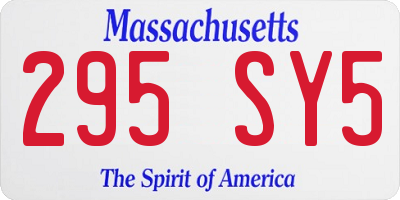 MA license plate 295SY5