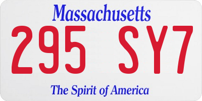 MA license plate 295SY7