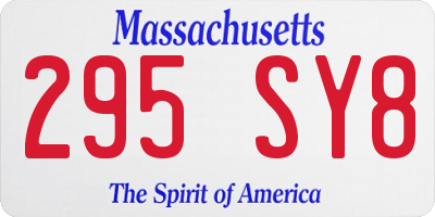 MA license plate 295SY8