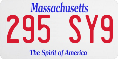 MA license plate 295SY9