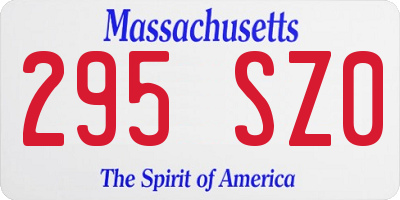 MA license plate 295SZ0