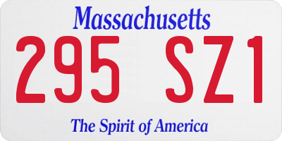 MA license plate 295SZ1