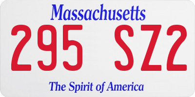 MA license plate 295SZ2