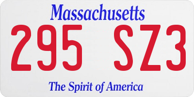 MA license plate 295SZ3