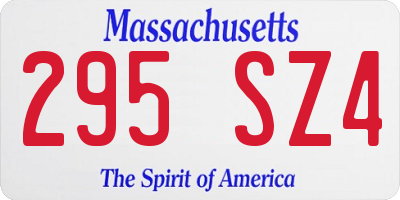 MA license plate 295SZ4