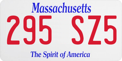 MA license plate 295SZ5