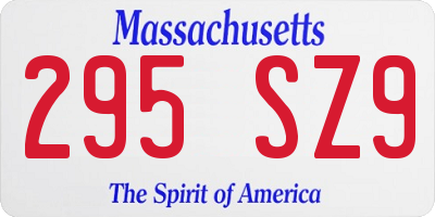 MA license plate 295SZ9