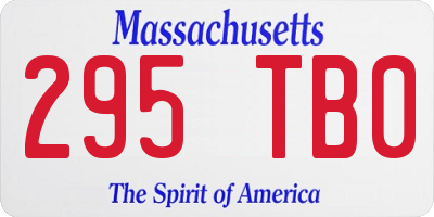 MA license plate 295TB0