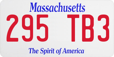 MA license plate 295TB3