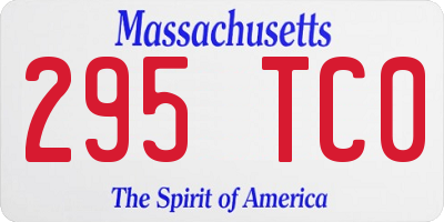 MA license plate 295TC0