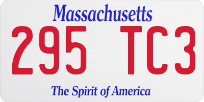 MA license plate 295TC3
