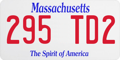 MA license plate 295TD2