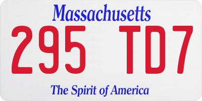 MA license plate 295TD7