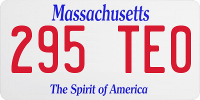 MA license plate 295TE0