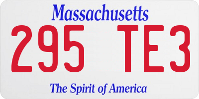 MA license plate 295TE3