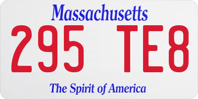 MA license plate 295TE8