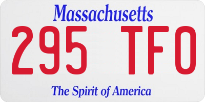 MA license plate 295TF0