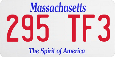 MA license plate 295TF3