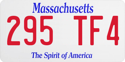MA license plate 295TF4
