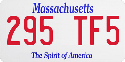 MA license plate 295TF5