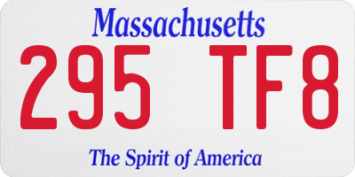 MA license plate 295TF8