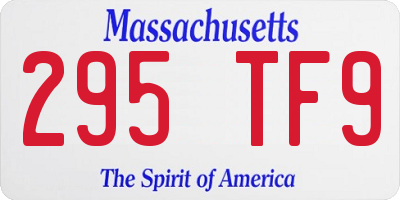 MA license plate 295TF9