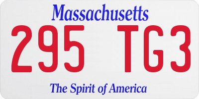 MA license plate 295TG3