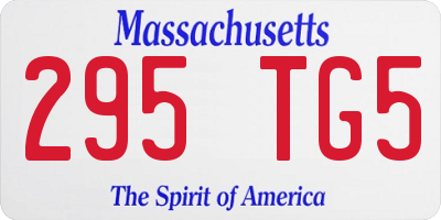 MA license plate 295TG5