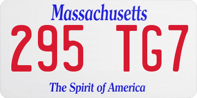MA license plate 295TG7