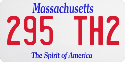 MA license plate 295TH2