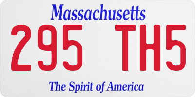 MA license plate 295TH5