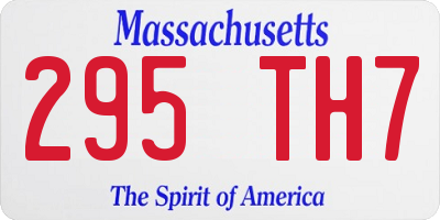 MA license plate 295TH7
