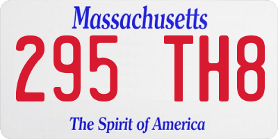 MA license plate 295TH8