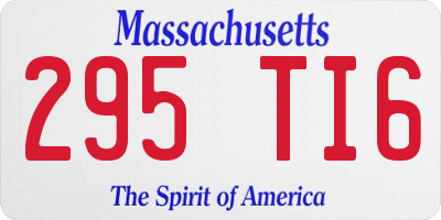 MA license plate 295TI6
