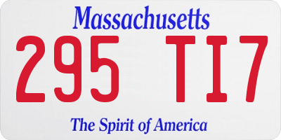 MA license plate 295TI7