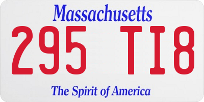 MA license plate 295TI8
