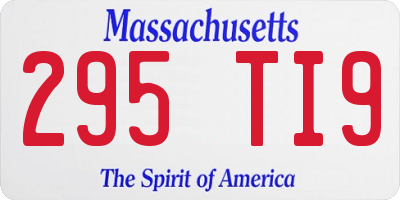 MA license plate 295TI9