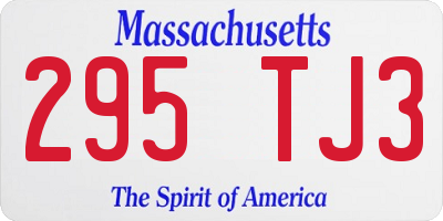 MA license plate 295TJ3