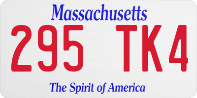 MA license plate 295TK4
