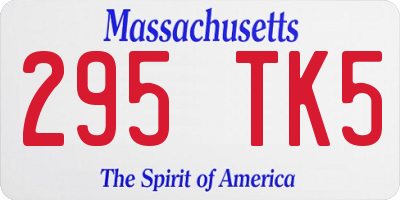 MA license plate 295TK5