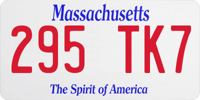 MA license plate 295TK7