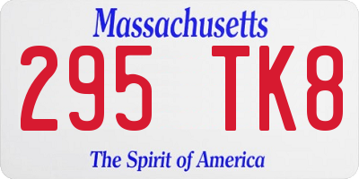 MA license plate 295TK8