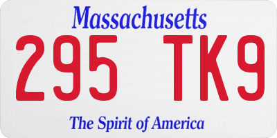 MA license plate 295TK9